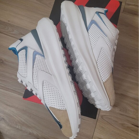 Off Play Monza 1 Performance Sneakers in White Azul Women's Size 37.5 Leather - Picture 3 of 7